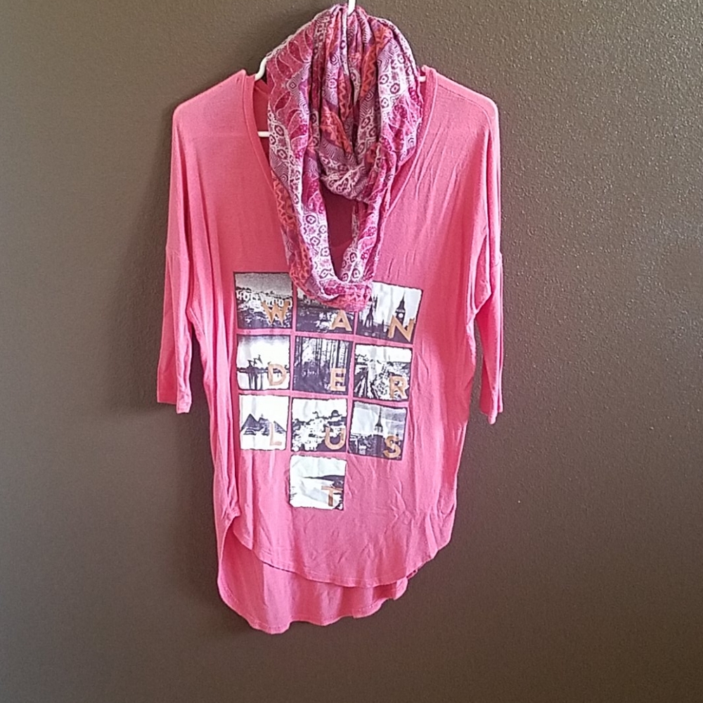 Self Esteem Pink Wanderlust Blouse w/Scarf